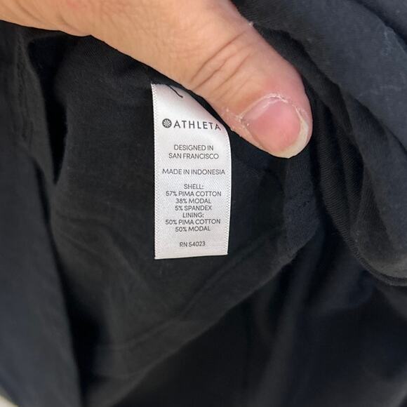 Athleta Womens Small Black Gray Long Sleeve Carefree Side-Ruched Midi Dress - Picture 4 of 5